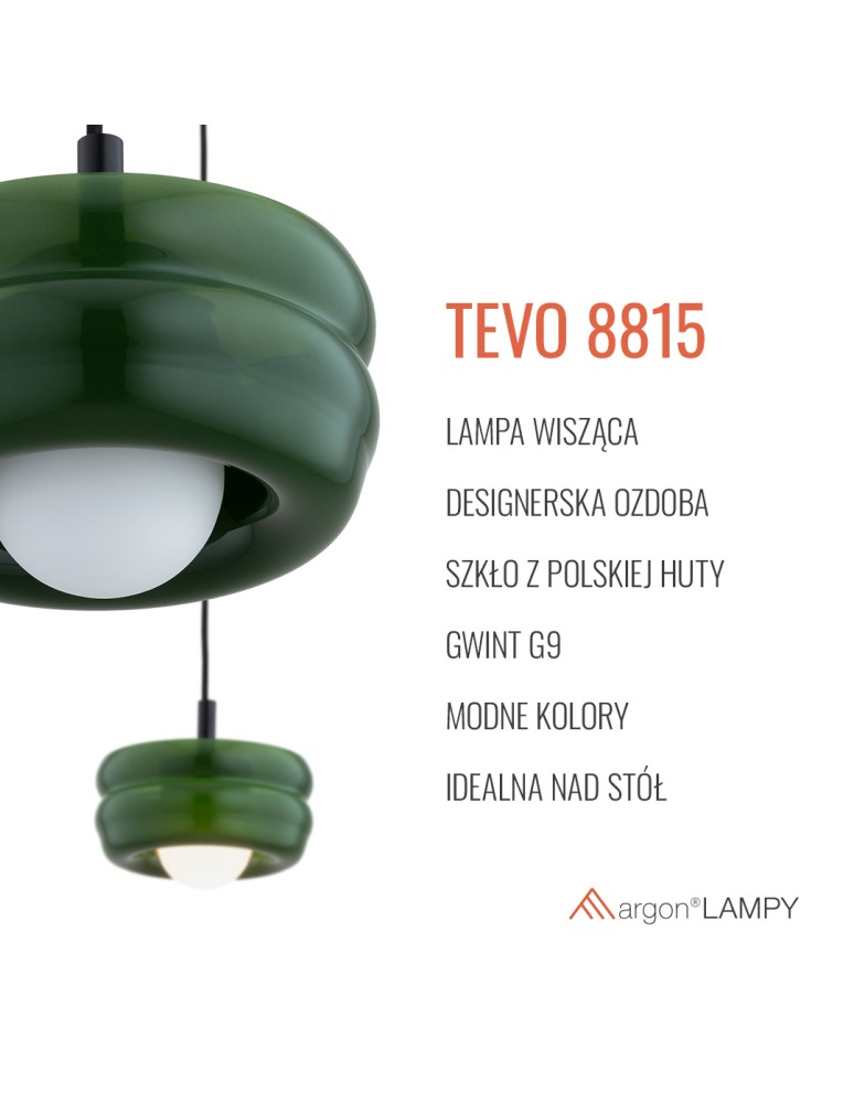 Single pendant lamps - Argon TEVO 8815 1-fl. pendant lamp, bottle green, opal mat G9 (light source not included) / 230V glass, laki steel - product kolory-swiatla.pl 5