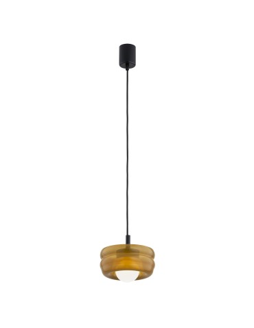 Argon TEVO 8816 1-fl. pendant lamp, opaque amber, opal mat G9 (light source not included) / 230V glass, laki steel