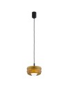 Argon TEVO 8816 1-fl. pendant lamp, opaque amber, opal mat G9 (light source not included) / 230V glass, laki steel