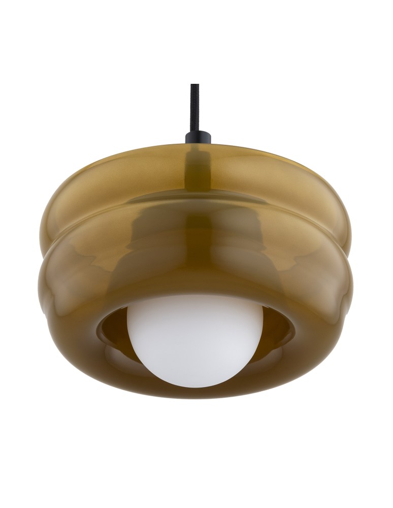 Single pendant lamps - Argon TEVO 8816 1-fl. pendant lamp, opaque amber, opal mat G9 (light source not included) / 230V glass, laki steel - product kolory-swiatla.pl 2