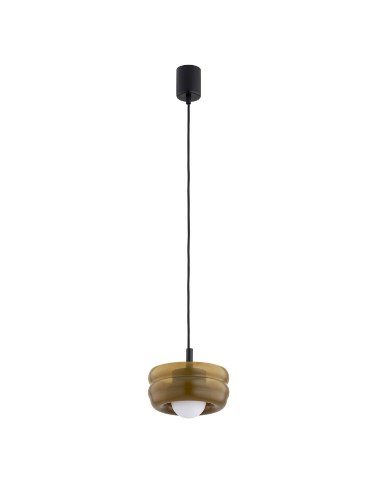 Single pendant lamps - Argon TEVO 8816 1-fl. pendant lamp, opaque amber, opal mat G9 (light source not included) / 230V glass, laki steel - product kolory-swiatla.pl 3