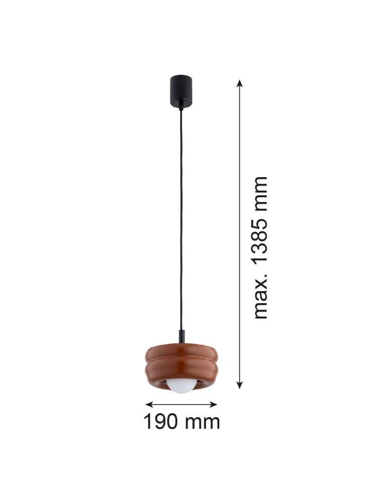 Single pendant lamps - Argon TEVO 8817 1-fl. pendant lamp, terracotta, opal mat G9 (light source not included) / 230V glass, lacquered steel - product kolory-swiatla.pl 7