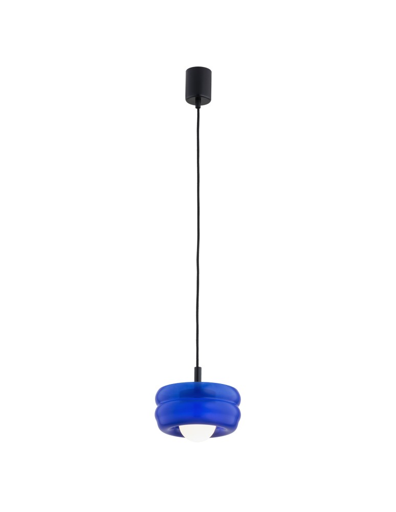 Single pendant lamps - Argon TEVO 8818 1 pł. pendant lamp, cobalt, opal mat G9 (light source not included) / 230V glass, lacquered steel - product kolory-swiatla.pl 1