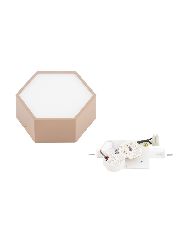 Geometric ceiling lamps - Argon LIBERO 8782 LED plafond, juicy peach / reach peach LED (integrated) 230V / 1150 lm / 3000 K lacquered steel, grey - product kolory-swiatla.pl 6
