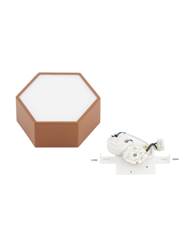 Geometric ceiling lamps - Argon LIBERO 8783 LED plafond, terracotta LED (integrated) 230V / 1150 lm / 3000 K lacquered steel, glass - product kolory-swiatla.pl 6