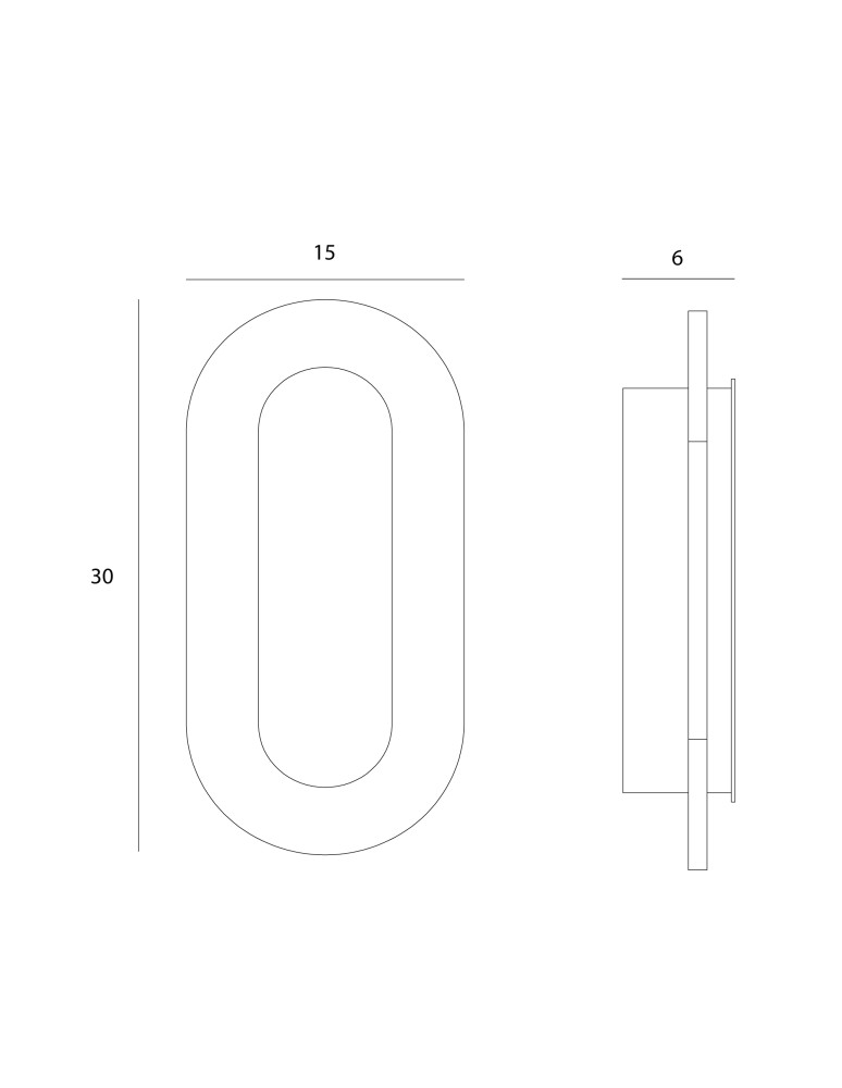 Designer wall lamps - Maxlight Wall lamp Travertino Oval 10W W0393. - product kolory-swiatla.pl 2