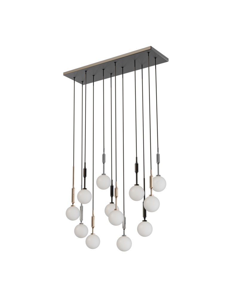 Pendant lamps spheres - Open Design Highlights Ero Multicolor XIV 80x25 Pendant 14xG9 Max 8W LED 230V White Opal|Chrome|Black|Gold 86430 - product kolory-swiatla.pl 1