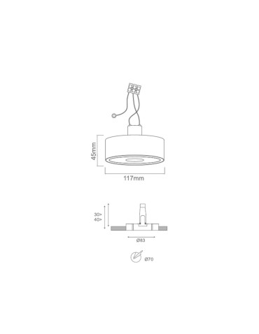Open Design Highlights Neo Toupe Slim KG / Ufo Cromo Oprawa Nastropowa 1xGU10 Max 8W LED 230V Chrom|Toupe 86508 - produkt 2
