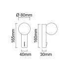 Bathroom wall lamps - Open Design Highlights Boletta Parette Nero IP44 Pendant 1xG9 Max 8W LED 230V White Opal|Black OR85556 - product 5