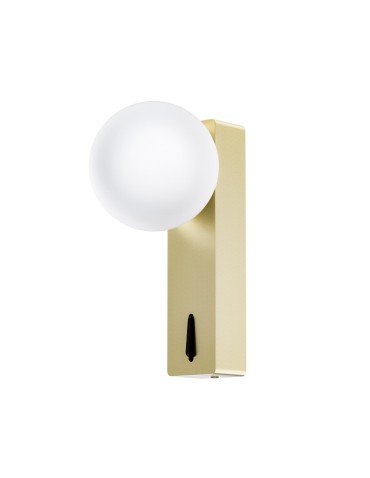 Open Design Highlights Boletta Parette OLd Gold Switch Wall lamp 1xG9 Max 8W LED 230V White Opal|Satin Gold OR85563