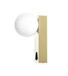 Wall lamps for bedrooms - Open Design Highlights Boletta Parette OLd Gold Switch Wall lamp 1xG9 Max 8W LED 230V White Opal|Satin Gold OR85563 - product 2