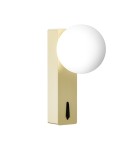 Wall lamps for bedrooms - Open Design Highlights Boletta Parette OLd Gold Switch Wall lamp 1xG9 Max 8W LED 230V White Opal|Satin Gold OR85563 - product 3