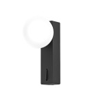 Wall lamps for bedrooms - Open Design Highlights Boletta Parette Nero Switch Wall lamp 1xG9 Max 8W LED 230V White Opal|Black OR85570 - product 2