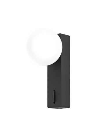 Open Design Highlights Boletta Parette Nero Switch Wall lamp 1xG9 Max 8W LED 230V White Opal|Black OR85570 - product 2