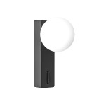 Wall lamps for bedrooms - Open Design Highlights Boletta Parette Nero Switch Wall lamp 1xG9 Max 8W LED 230V White Opal|Black OR85570 - product 3