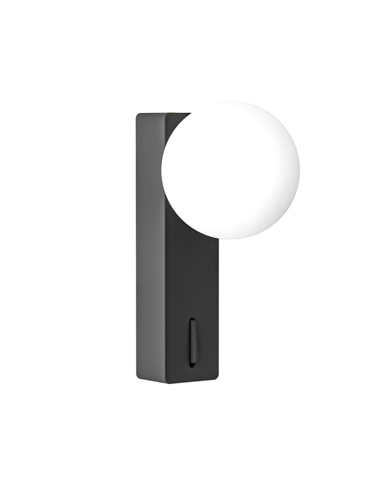 Wall lamps for bedrooms - Open Design Highlights Boletta Parette Nero Switch Wall lamp 1xG9 Max 8W LED 230V White Opal|Black OR85570 - product kolory-swiatla.pl 3