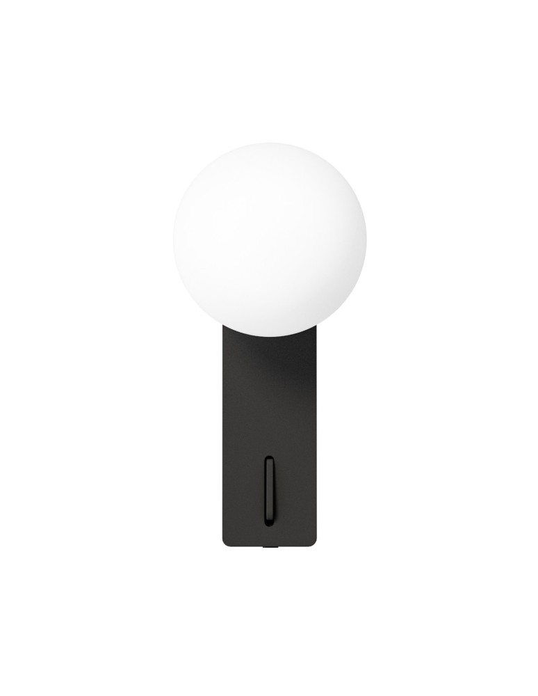 Wall lamps for bedrooms - Open Design Highlights Boletta Parette Nero Switch Wall lamp 1xG9 Max 8W LED 230V White Opal|Black OR85570 - product kolory-swiatla.pl 4