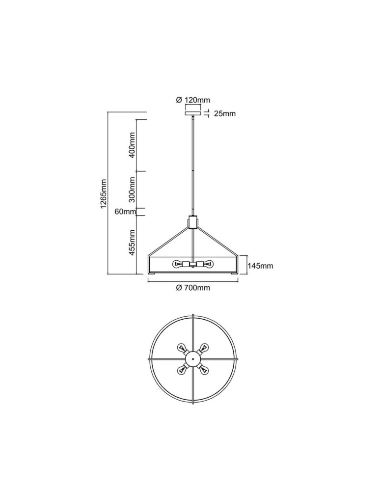 Hampton style pendant lamps - Open Design Highlights Doretto Chocco 70 Pendant 6xE27 Max 15W LED 230V Matte White|Dark Brown|Natural Beige OR85679 - product kolory-swiatla.pl 2