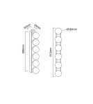 Open Design Highlights Merino Parette Old Gold 60 IP44 Kinkiet 6xG9 Max 8W LED 230V Biały Opal|Złoto Satynowe OR85686