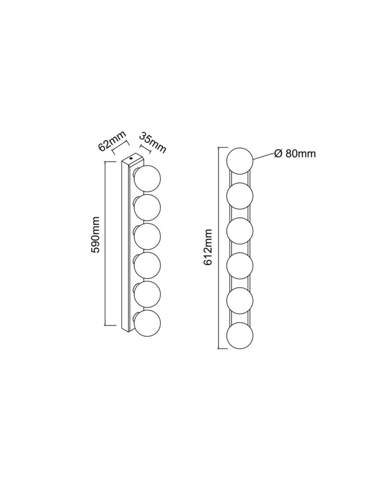 Open Design Highlights Merino Parette Old Gold 60 IP44 Kinkiet 6xG9 Max 8W LED 230V Biały Opal|Złoto Satynowe OR85686