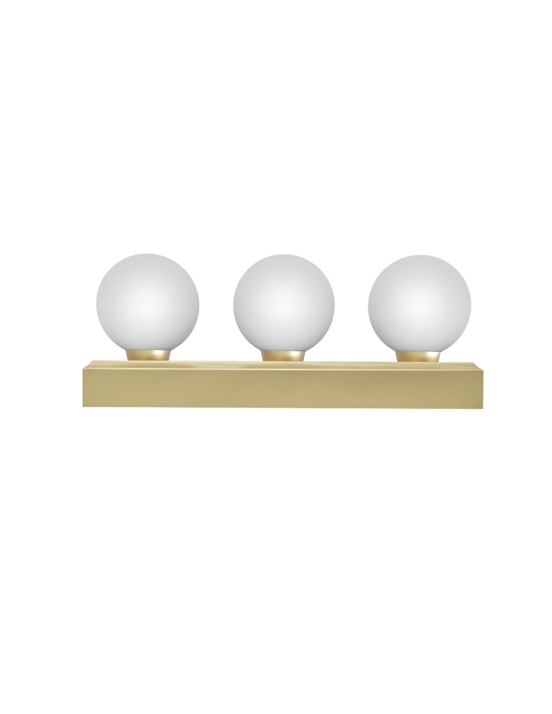 Open Design Highlights Merino Parette Old Gold 30 IP44 Kinkiet 3XG9 Max 8W LED 230V Biały Opal|Złoto Satynowe OR85716