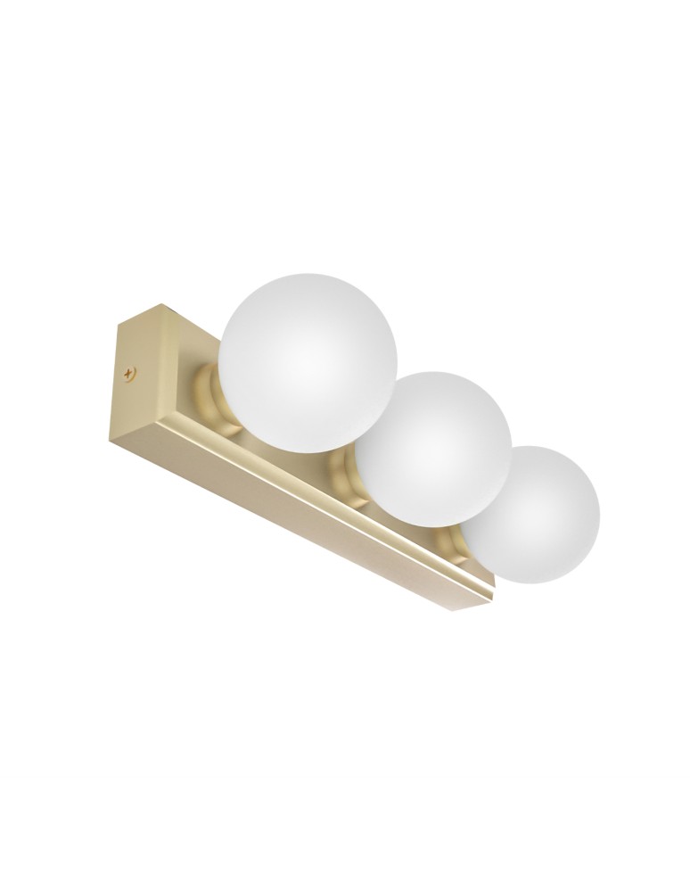 Bathroom wall lamps - Open Design Highlights Merino Parette Old Gold 30 IP44 Wall lamp 3XG9 Max 8W LED 230V White Opal|Satin Gold OR85716 - product kolory-swiatla.pl 4