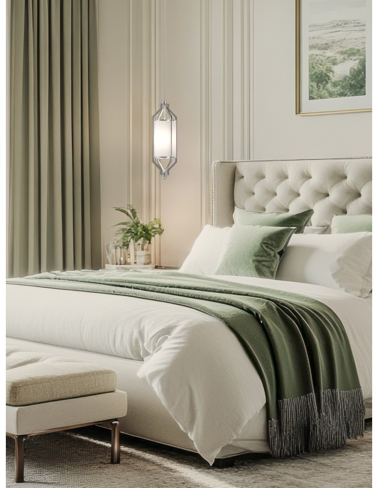 Hampton style pendant lamps - Open Design Highlights Zundo Satin Nickel 20 Pendant 1xE27 Max 15W LED 230V Cream White|Matte White|Satin Nickel OR8585 - product kolory-swiatla.pl 2