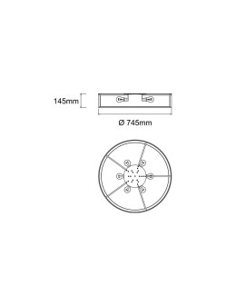 Open Design Highlights Zalindro PL Gold 74 Plafon/Lampa Sufitowa 6xE27 Max 15W LED 230V Biały Kremowy|Biały Matowy|Złoty OR8 - produkt 2