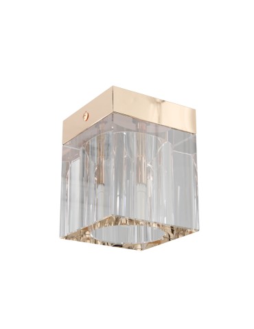 Open Design Highlights Cubo Claro Gold Plafond/ Ceiling Light 1xG9 Max 9W LED 230V Transparent|Gold OR86188
