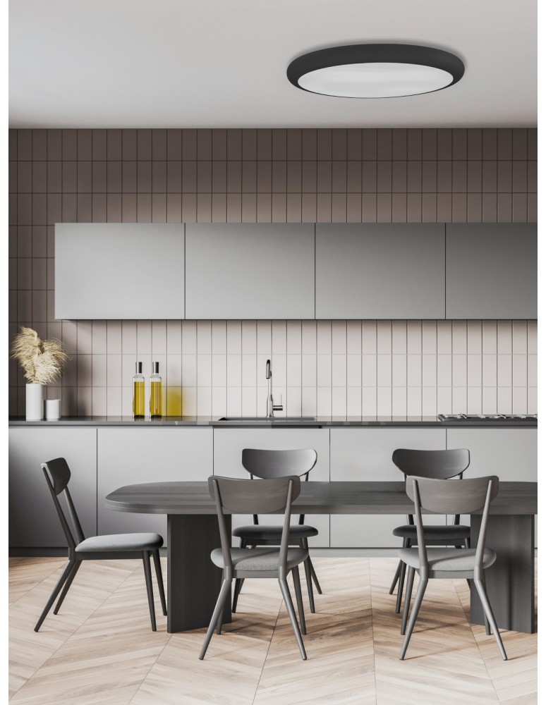 Open Design Highlights Piatto Nero 80 CCT Plafon/Lampa Sufitowa 73W LED 3000K / 4500K / 6500K 230V 6742lm Biały|Czarny OR86249