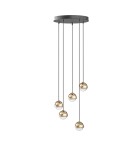 Pendant lamps spheres - Open Design Highlights Bolicina V Gold Pendant 5x5W LED 3000K 230V 2680lm Transparent|Gold OR85518. - product 1