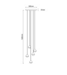 Open Design Highlights Bolicina V Gold Wisząca 5x5W LED 3000K 230V 2680lm Transparentny|Złoty OR85518 Open Design Highlights Bolicina V Gold Wisząca 5x5W LED 3000K 230V 2680lm Transparentny|Złoty OR85518