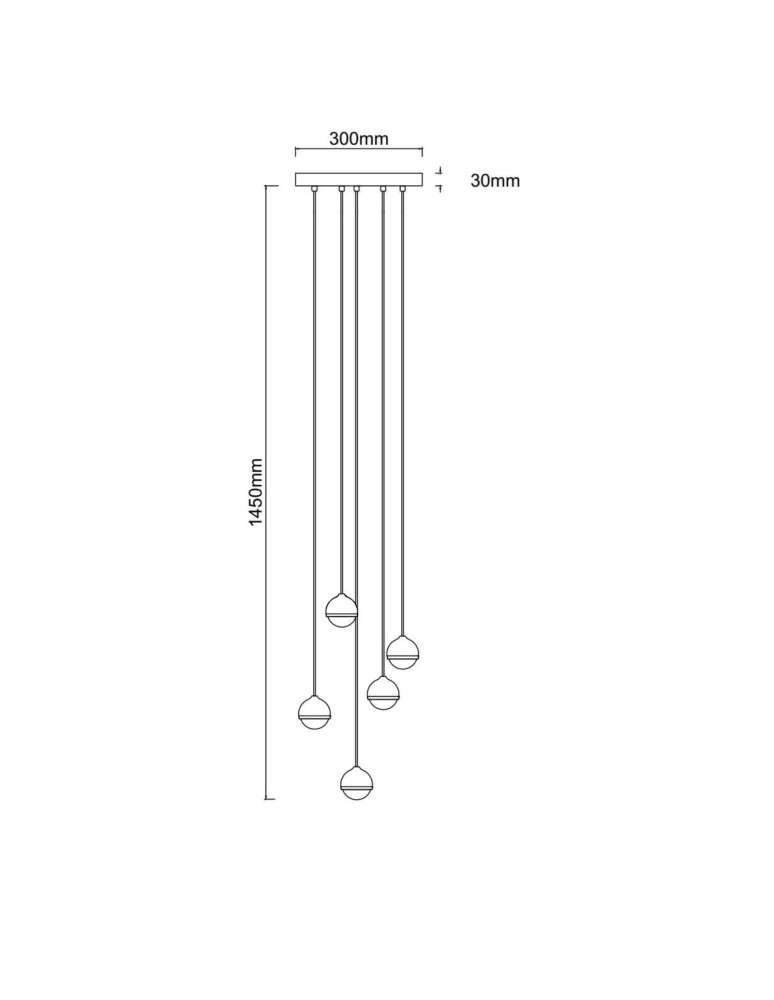 Pendant lamps spheres - Open Design Highlights Bolicina V Gold Pendant 5x5W LED 3000K 230V 2680lm Transparent|Gold OR85518. - product kolory-swiatla.pl 4