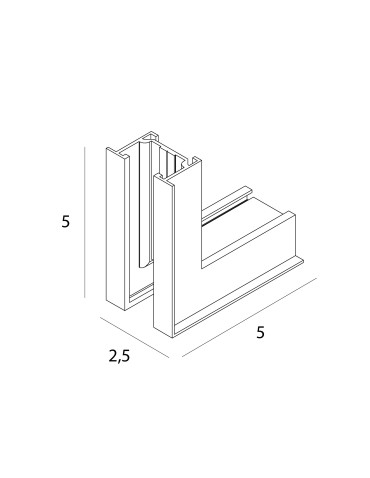 Maxlight Angle Bracket For Use At The Ceiling Bias. For NT0011, NT0012- Micro11 Black NT0015 rails. - product 2