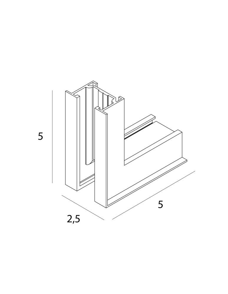 Accessories for magnetic busbars - Maxlight Angle Bracket For Use At The Ceiling Bias. For NT0011, NT0012- Micro11 Black NT0015 rails. - product kolory-swiatla.pl 2