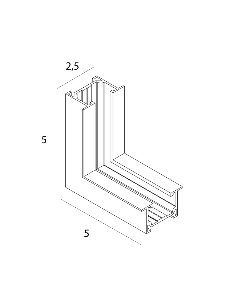 Accessories for magnetic busbars - Maxlight Wall/Ceiling Angle for Rails NT0011, NT0012- Micro11 Black NT0014 - product kolory-swiatla.pl 2