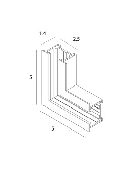Maxlight Angle 90°. Ceiling or Wall Mounting. For NT0011,NT0012- Micro11 Black NT0013 rails. - product 2