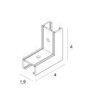 Accessories for magnetic busbars - Maxlight Angle Bracket To Be Used At Ceiling Bias. For NT0006, NT0007- Micro11 Black NT0010 rails. - product 2