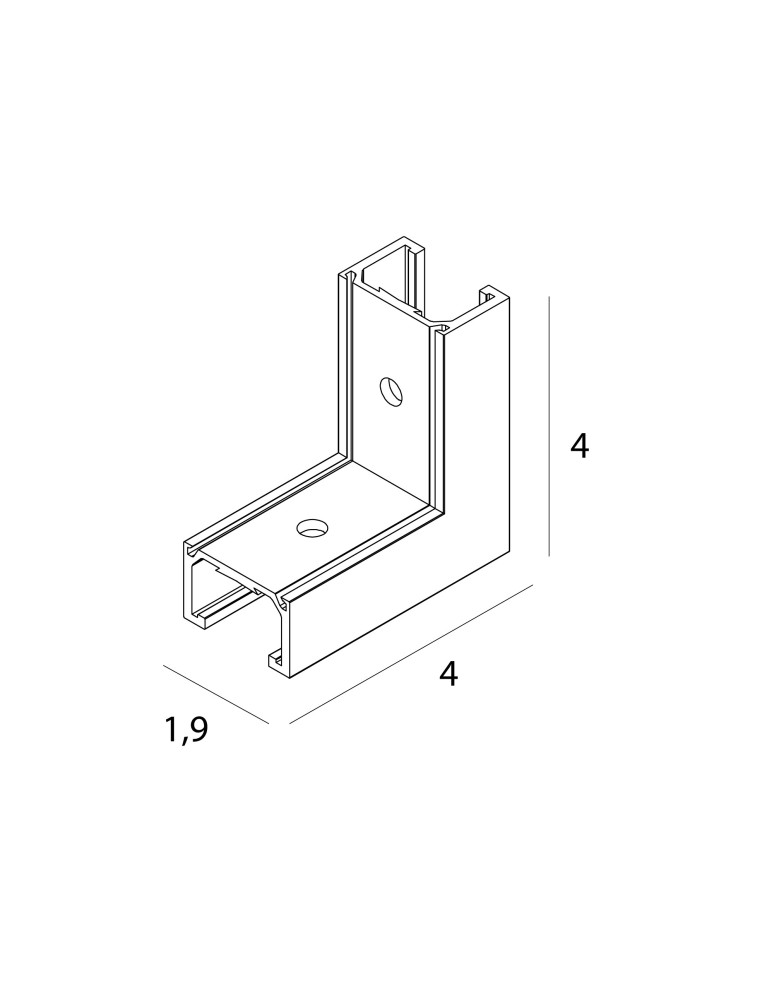 Accessories for magnetic busbars - Maxlight Angle Bracket To Be Used At Ceiling Bias. For NT0006, NT0007- Micro11 Black NT0010 rails. - product kolory-swiatla.pl 2