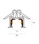 Magnetic rails - Maxlight Micro11 Black Recessed Spring 1Mb NT0011 Rail Cable. - product 4