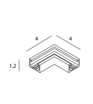 Accessories for magnetic busbars - Maxlight Angle 90°. Ceiling or Wall Mounting. For NT0006,NT0007- Micro11 Black NT0008 rails. - product 2