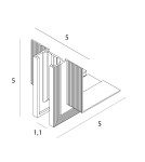 Accessories for magnetic busbars - Maxlight Angle Bracket To Be Used At Ceiling Bias. For NT0001, NT0002- Micro11 Black NT0005 rails. - product 2