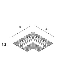 Maxlight Angle 90°. Ceiling or Wall Mounting. For NT0001,NT0002- Micro11 Black NT0003 rails. - product 2