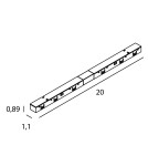 Magnetic rail lamps - Maxlight Power Switch Between Two Buses- Micro11 Black NA0002 - product 2