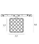 Magnetic rail lamps - Maxlight Raste 12W Black Square 3000K On-Off- Micro11 N0013N. - product 3