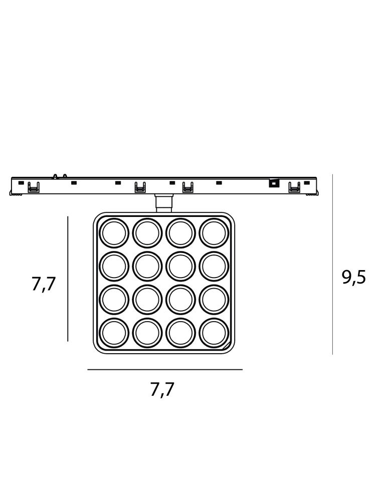 Magnetic rail lamps - Maxlight Raste 12W Black Square 3000K On-Off- Micro11 N0013N. - product kolory-swiatla.pl 3