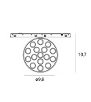 Magnetic rail lamps - Maxlight Raster 12W Black Round 3000K On-Off- Micro11 N0012N. - product 3