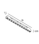 Magnetic rail lamps - Maxlight Raster 12W Black Flat On-Off- Micro11 N0009N - product 3