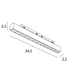 Maxlight Raster 18W Czarny Obrotowy 3000K On-Off- Micro11 N0004N