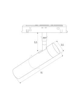 Maxlight Lampa Magnetyczna Złota On/Off 8W 578lm 3000K M0049N - produkt 2